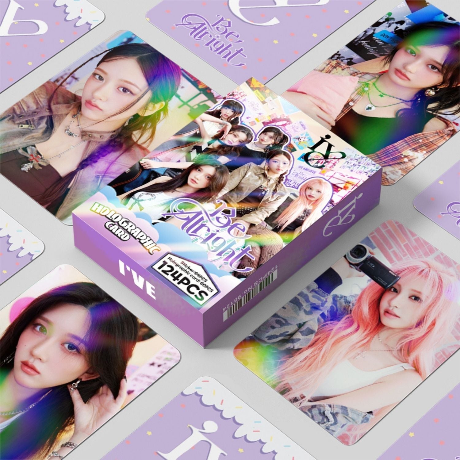 IVE '' Be Allright '' Çift Yön Baskılı Hologramlı / Lomo Card Seti (60 Pcs)