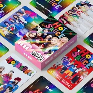 BABYMONSTER '' Hot Souce '' Çift Yön Baskılı Hologramlı / Lomo Card Seti (60 Pcs)