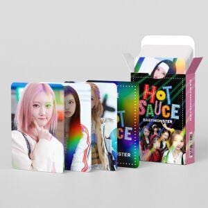 BABYMONSTER '' Hot Souce '' Çift Yön Baskılı Hologramlı / Lomo Card Seti (60 Pcs)