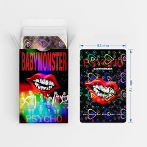BABYMONSTER '' Psycho '' Çift Yön Baskılı Hologramlı / Lomo Card Seti (60 Pcs)