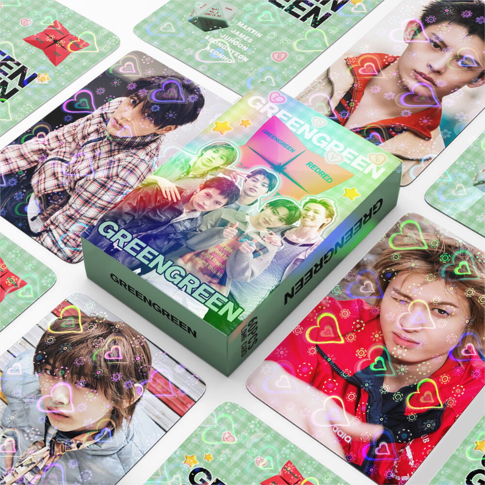 CORTIS '' GreenGreen '' Çift Yön Baskılı Hologramlı / Lomo Card Seti (60 Pcs)