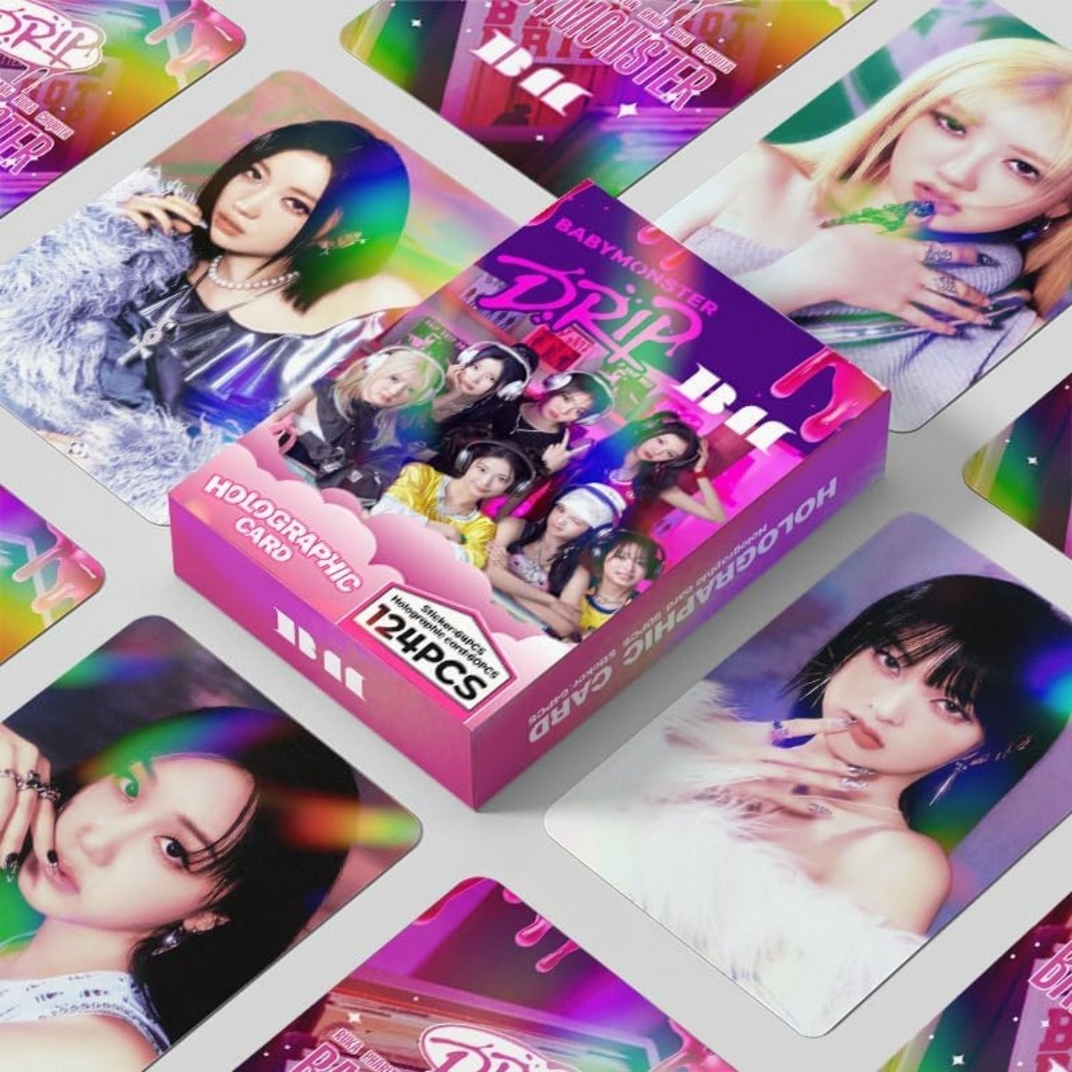 BABYMONSTER '' Drip '' Çift Yön Baskılı Hologramlı / Lomo Card Seti (60 Pcs)