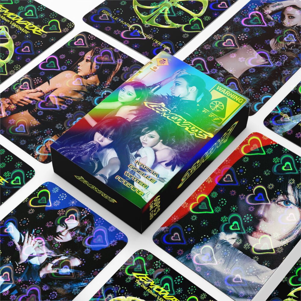 AESPA '' Lemonade '' Çift Yön Baskılı Hologramlı / Lomo Card Seti (60 Pcs)