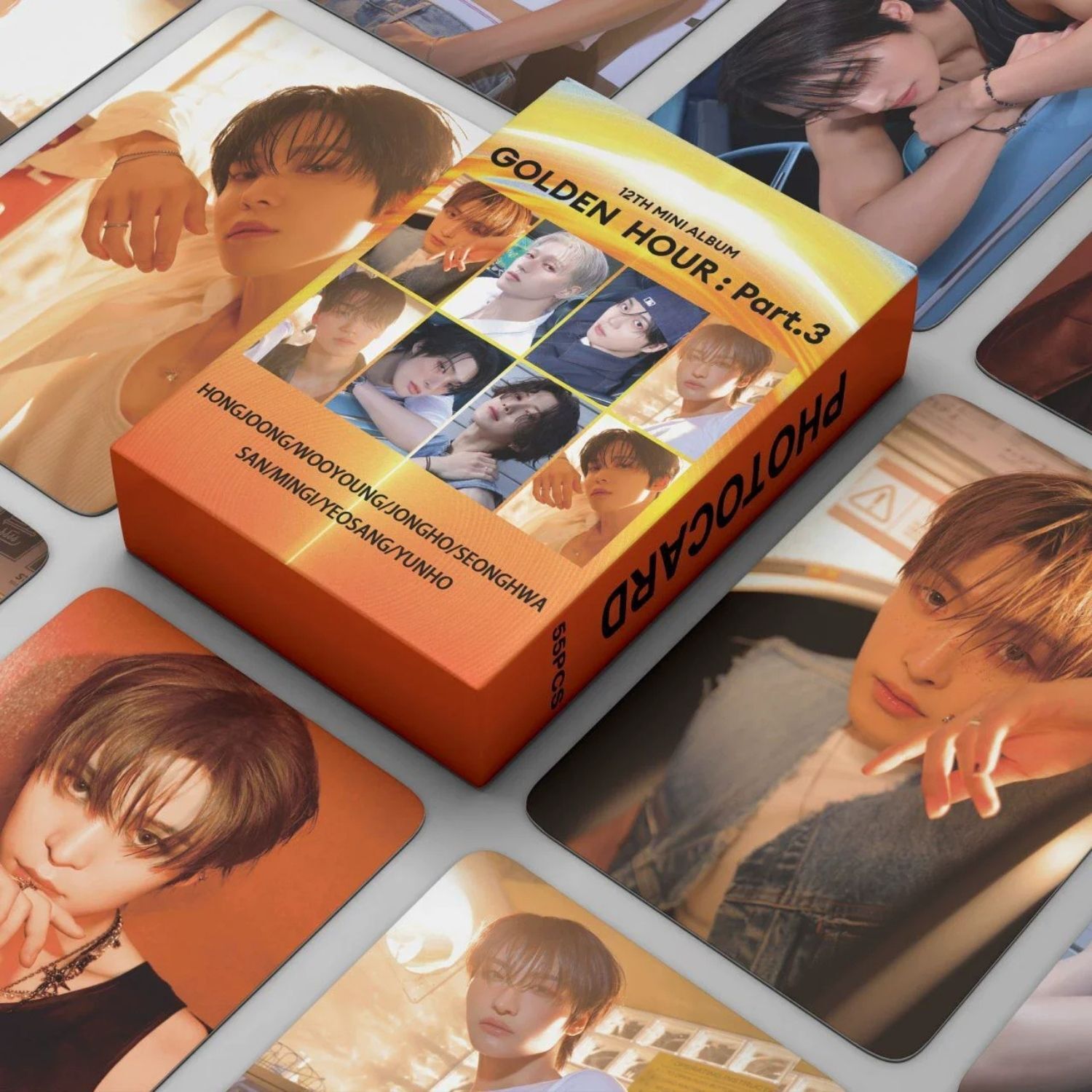 ATEEZ '' Golden Hour Pt:3 '' Çift Yön Baskılı Lomo Card Seti