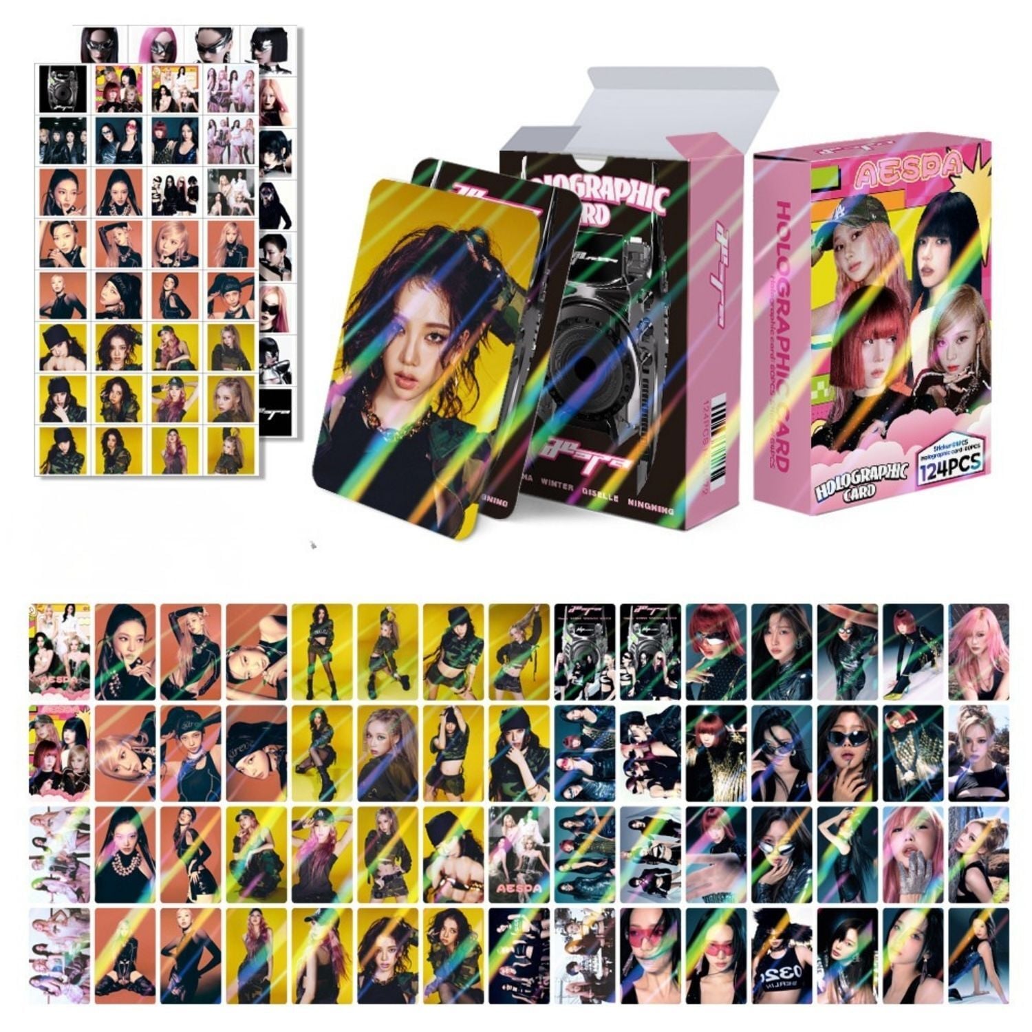 AESPA '' Whiplash '' Çift Yön Baskılı Hologramlı / Lomo Card Seti (60 Pcs)