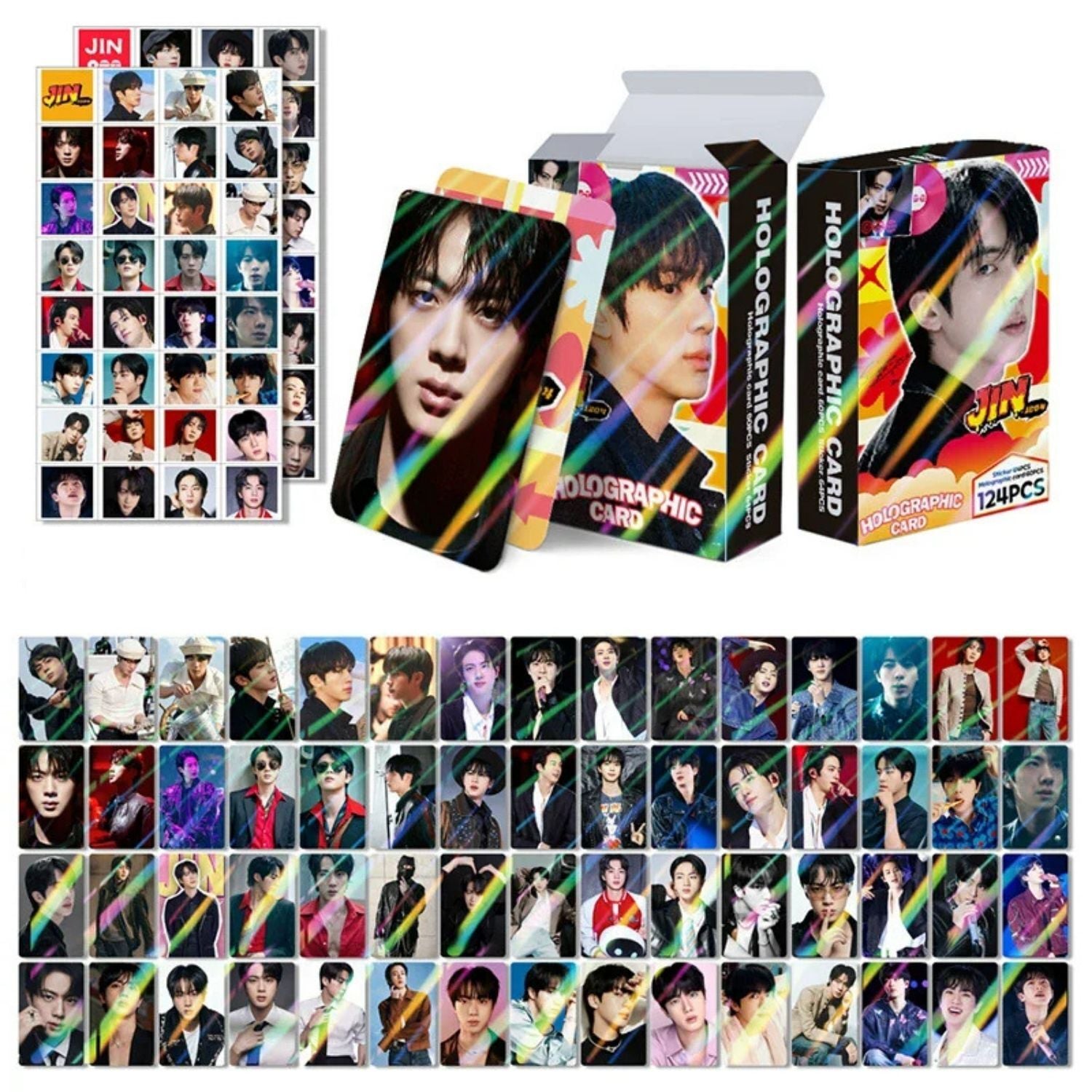 BTS '' Jin '' Çift Yön Baskılı Hologralı / Lomo Card Seti (60 Pcs)