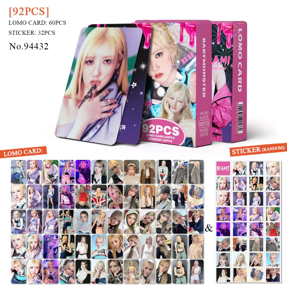 BABYMONSTER Rami '' Drip '' Çift Yön Baskılı Lomo Card Seti (60 Pcs)