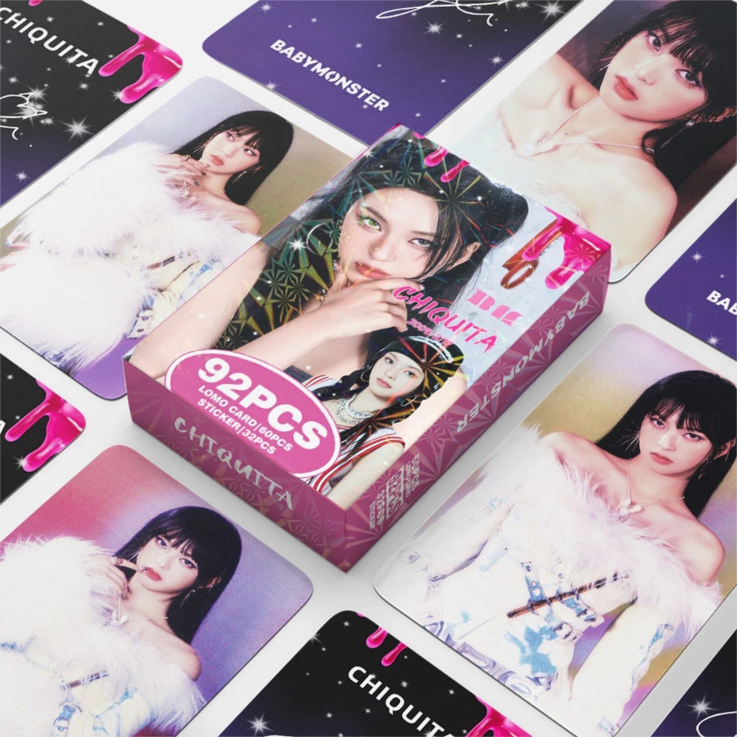 BABYMONSTER Chiquita '' Drip '' Çift Yön Baskılı Lomo Card Seti