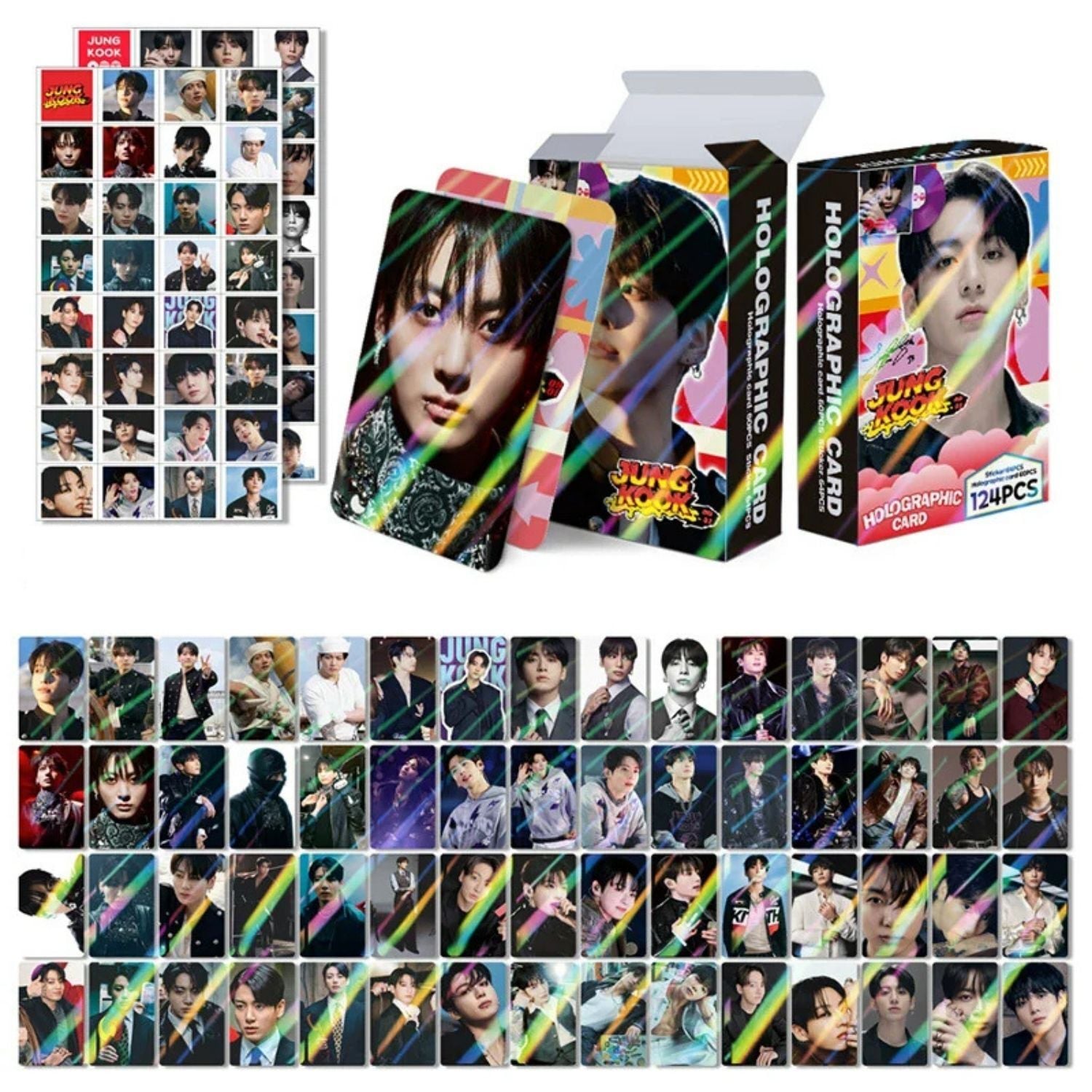 BTS '' Jungkook '' Çift Yön Baskılı Hologralı / Lomo Card Seti (60 Pcs)