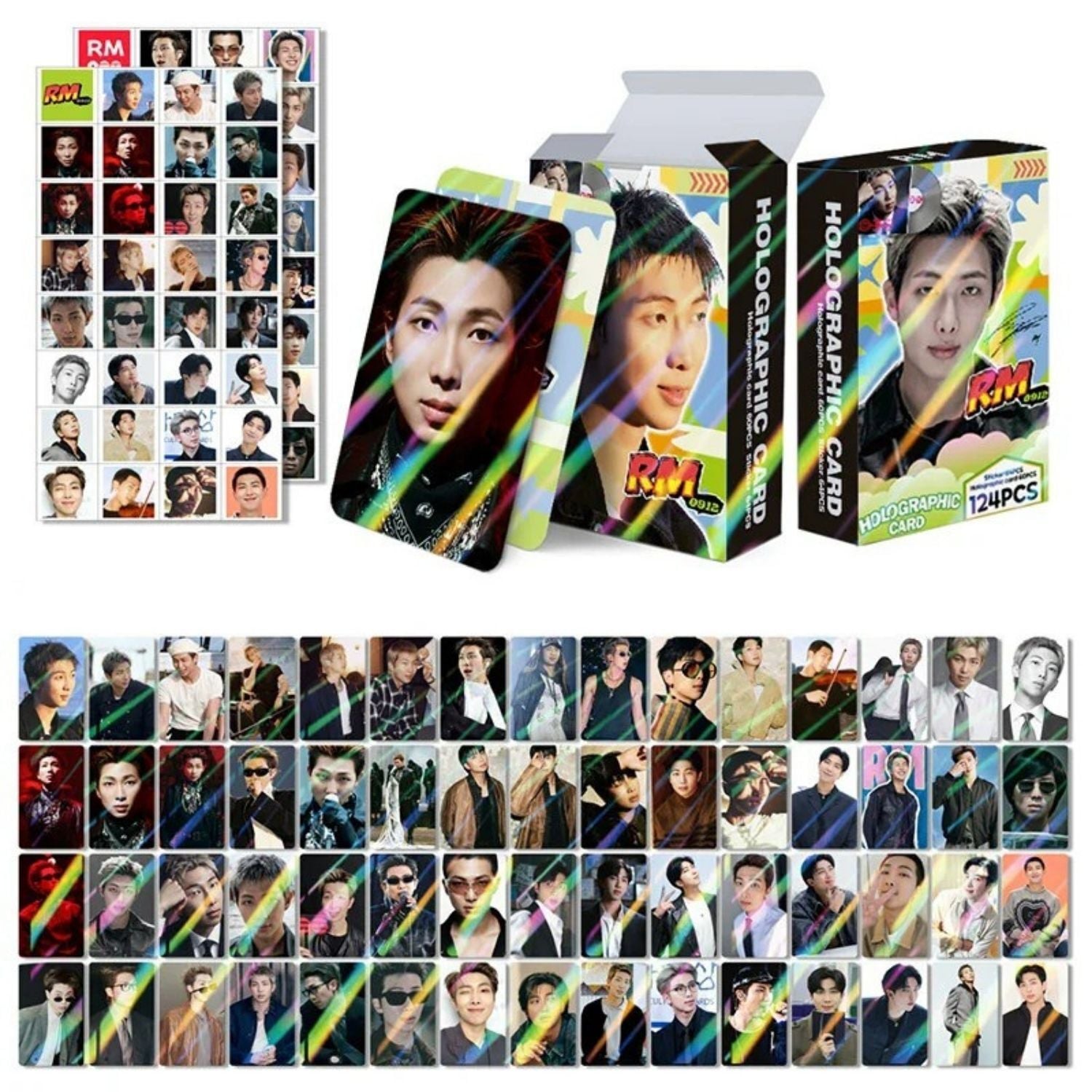 BTS '' RM '' Çift Yön Baskılı Hologralı / Lomo Card Seti (60 Pcs)