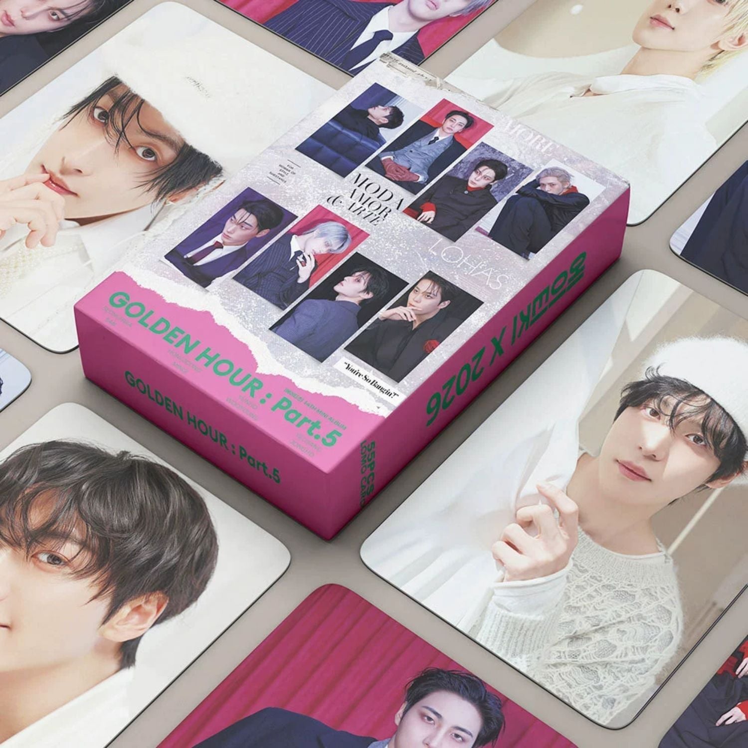 ATEEZ '' Golden Hour : Part.5 '' Çift Yön Baskılı Lomo Card Seti (55 Pcs)