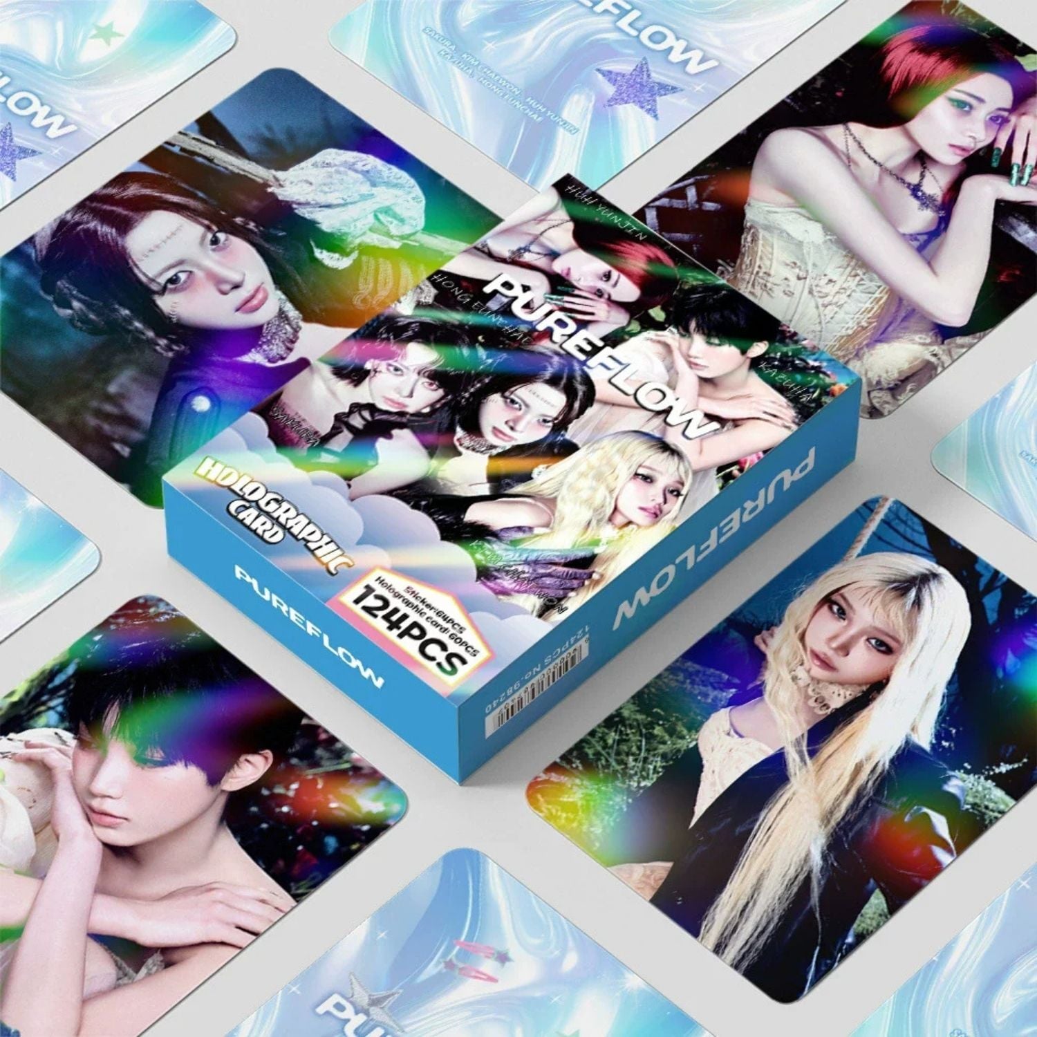 LE SSERAFIM '' Pureflow '' Çift Yön Baskılı Hologramlı Lomo Card Seti (60 Pcs)