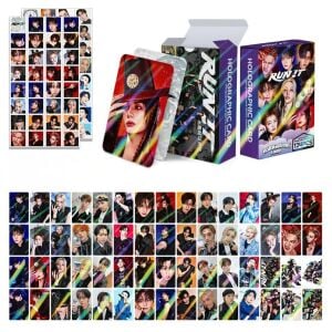STRAY KIDS '' RUN IT '' Çift Yön Baskılı Hologramlı Lomo Card Seti (60 Pcs)