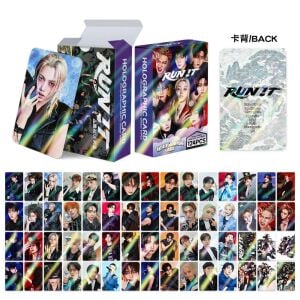 STRAY KIDS '' RUN IT '' Çift Yön Baskılı Hologramlı Lomo Card Seti (60 Pcs)