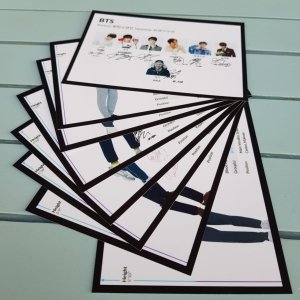 BTS Üyelerinin İmzalı Profil Kartları