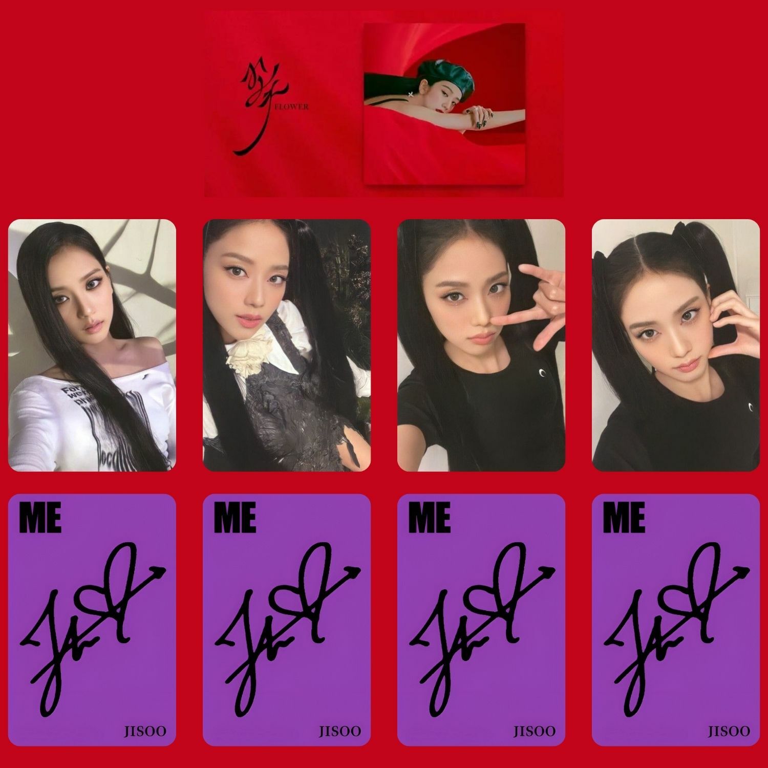 BLACKPINK Jisoo '' ME '' Black 2 Albüm Kart Seti