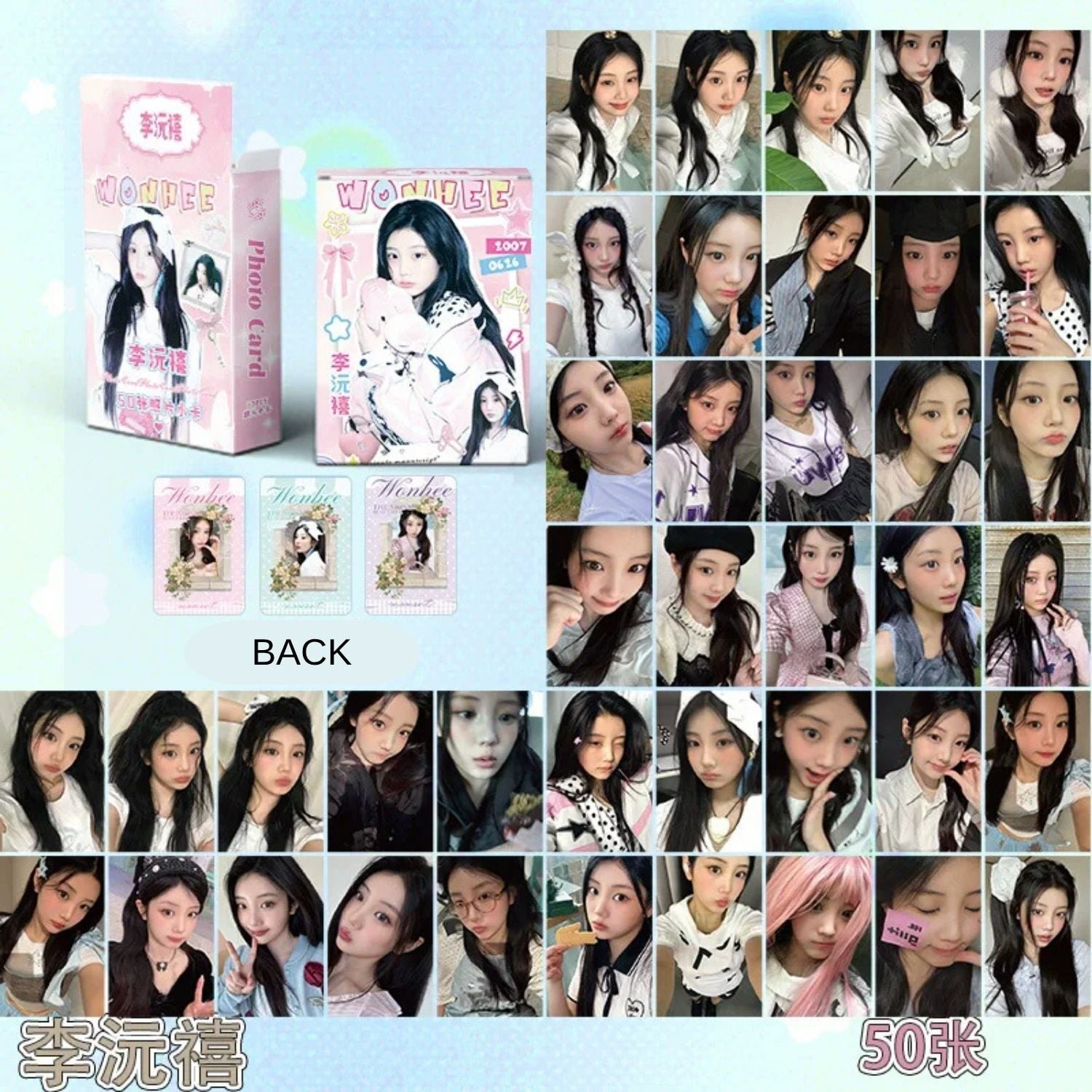 ILLIT '' Wonhee '' Çift Yön Baskılı Lomo Card Seti (50 Pcs)