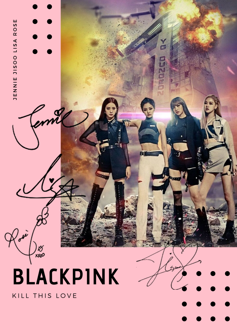 BLACKPINK Grup İmzalı Kartpostallar