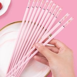 Pembe Renkli Sakura Desenli Chopstick (1 Çift)