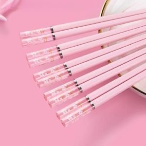 Pembe Renkli Sakura Desenli Chopstick (1 Çift)