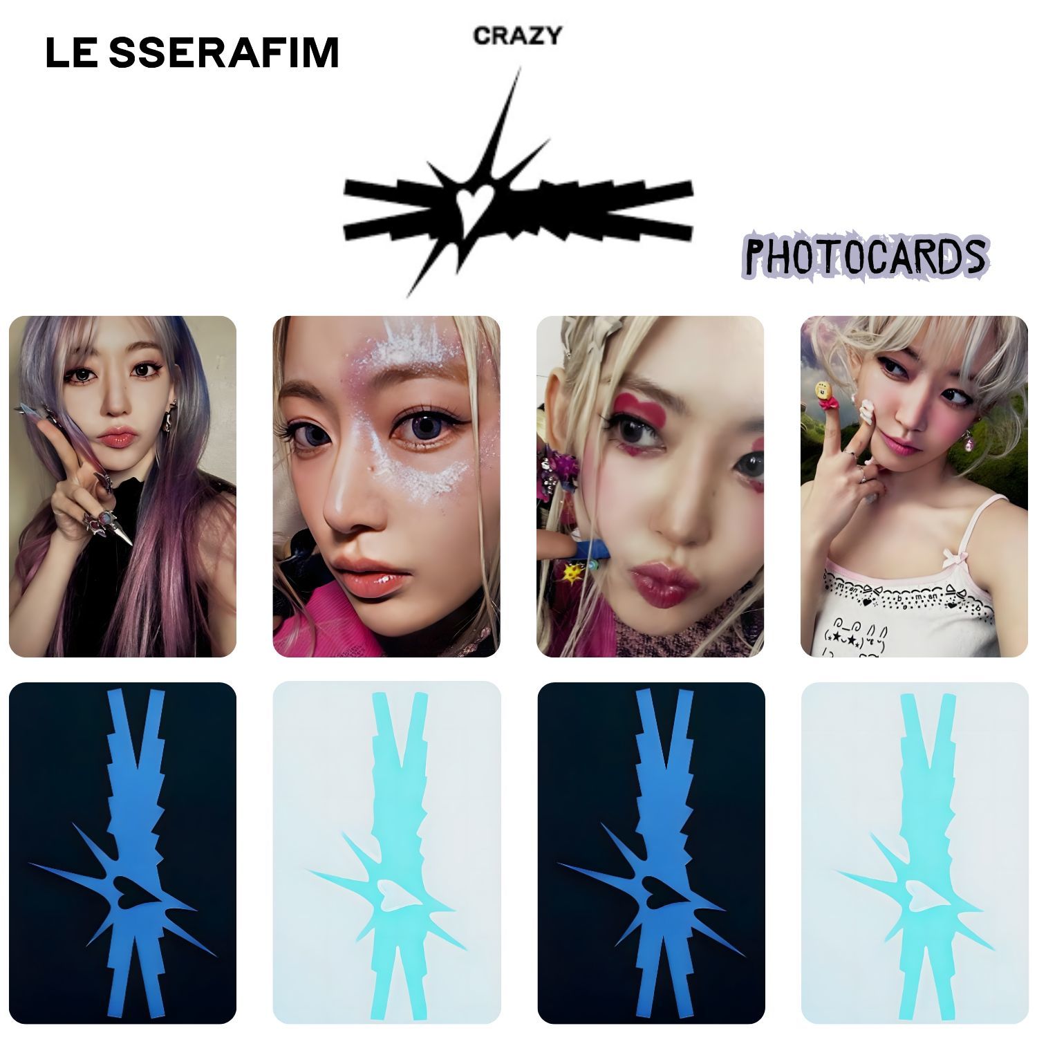 LE SSERAFIM Sakura '' Crazy '' Photocards Set