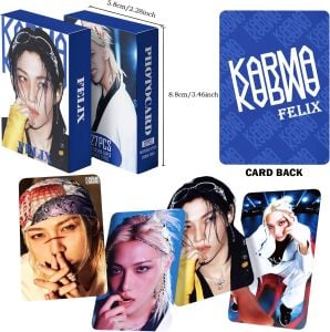 STRAY KIDS Felix '' Karma '' Çift Yön Baskılı Lomo Card Seti