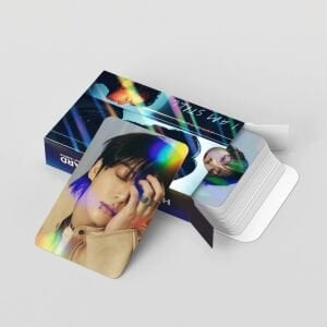 BTS Jungkook '' Golden '' Çift Yön Baskılı Hologramlı Lomo Card Seti