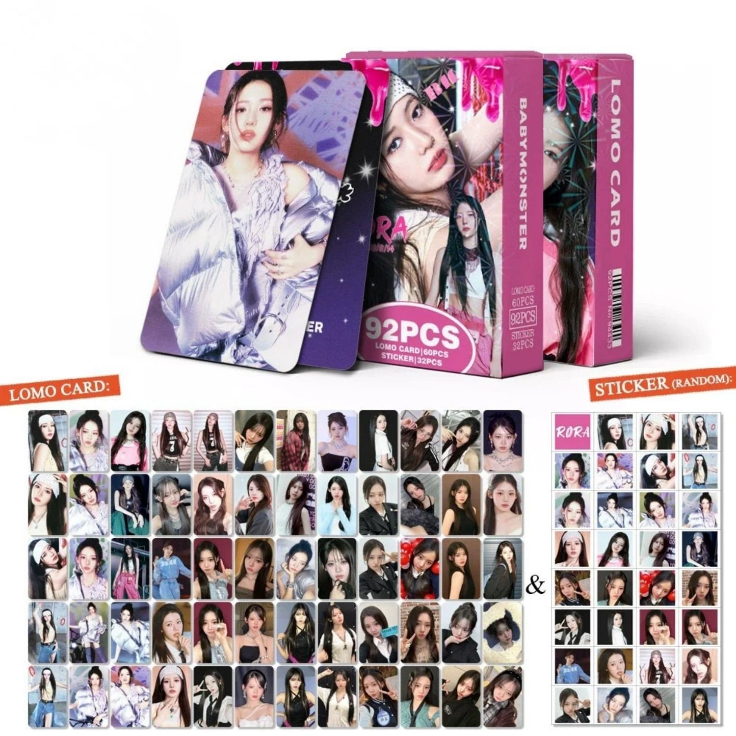 BABYMONSTER Rora '' Drip '' Çift Yön Baskılı Lomo Card Seti (60 Pcs)