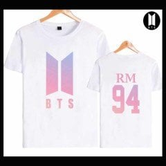 BTS NEW LOGO RENKLI ''RAP MONSTER'' TSHIRT - BEYAZ