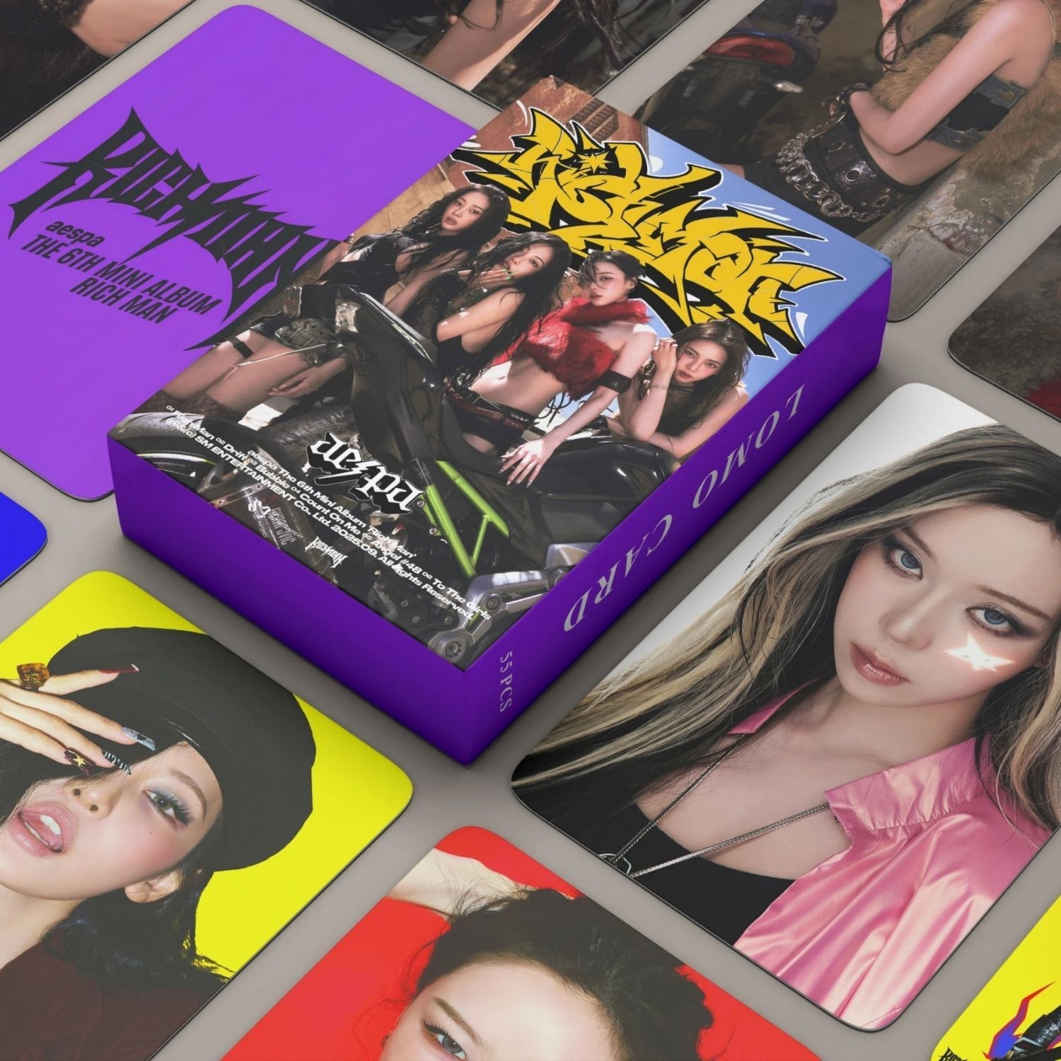 AESPA '' Richman '' Çift Yön Baskılı Lomo Card Seti (55 Pcs)