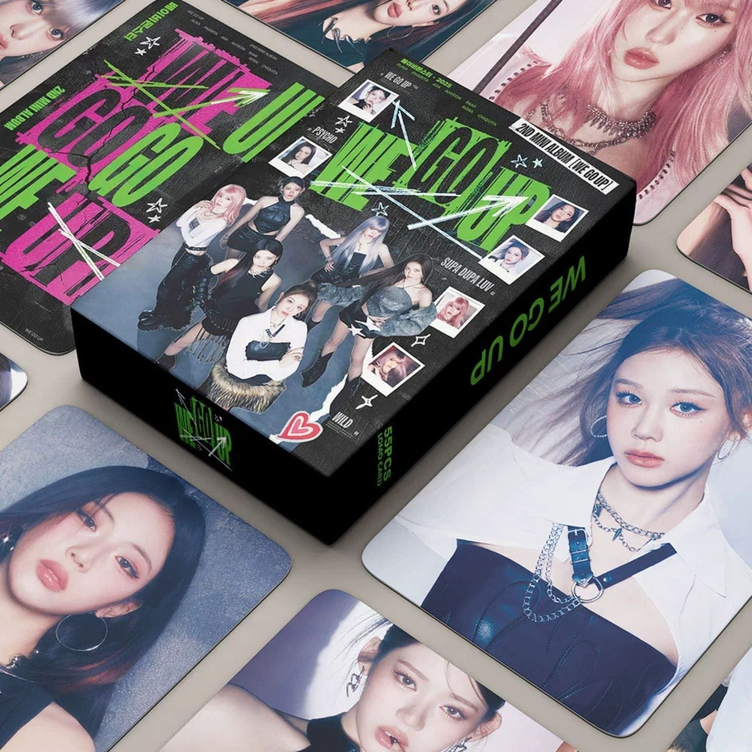 BABYMONSTER '' We Go Up '' Çift Yön Baskılı Lomo Card Seti (55 Pcs)