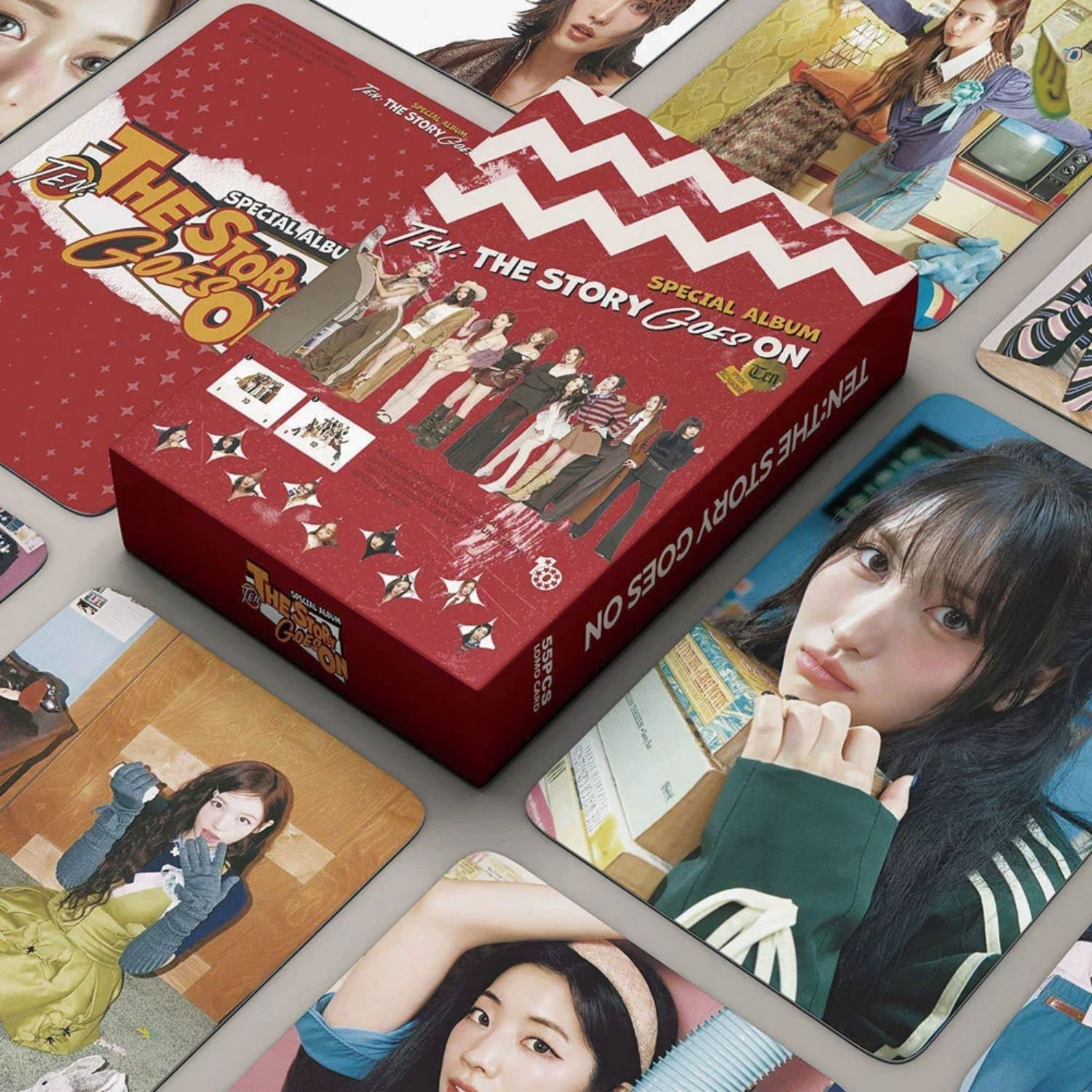 TWICE '' TEN : The Story Goes On '' Çift Yön Baskılı Lomo Card Seti (55 Pcs)