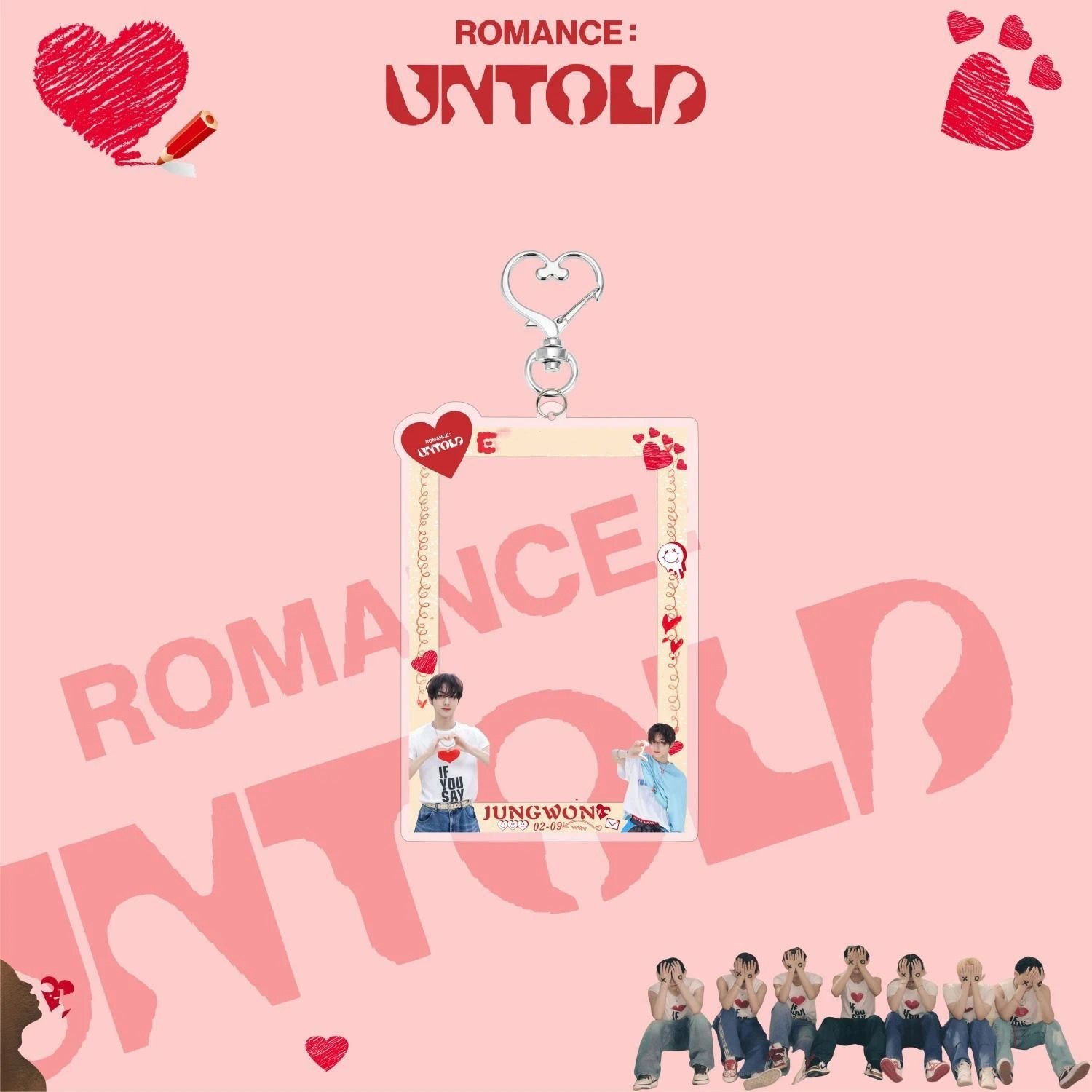 ENHYPEN '' ROMANCE : Untold '' Sert Kapak Card Holder/Anahtarlık JUNGWOON