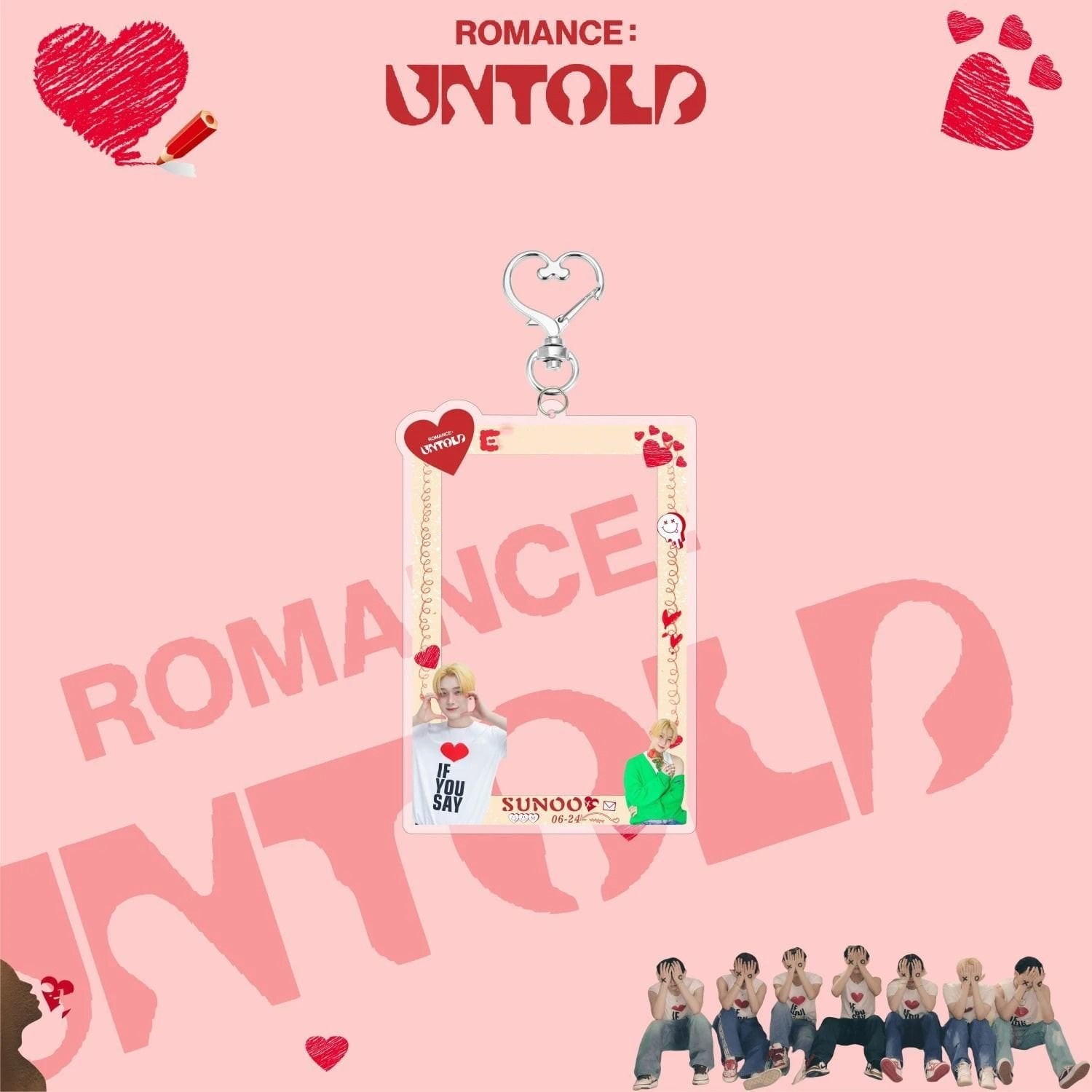 ENHYPEN '' ROMANCE : Untold '' Sert Kapak Card Holder/Anahtarlık SUNOO