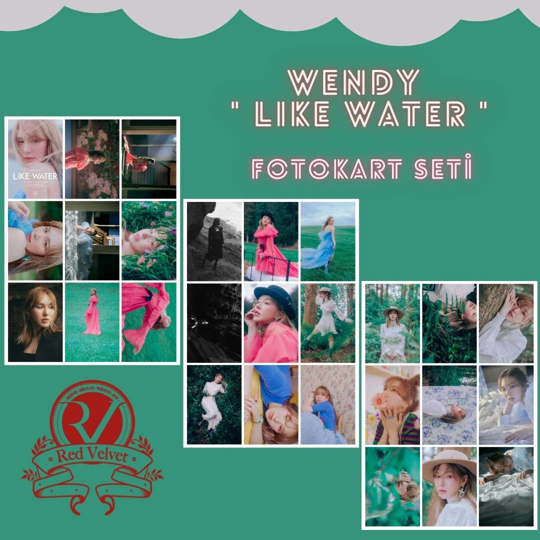 Red Velvet Wendy '' Like Water '' Fotokart Seti