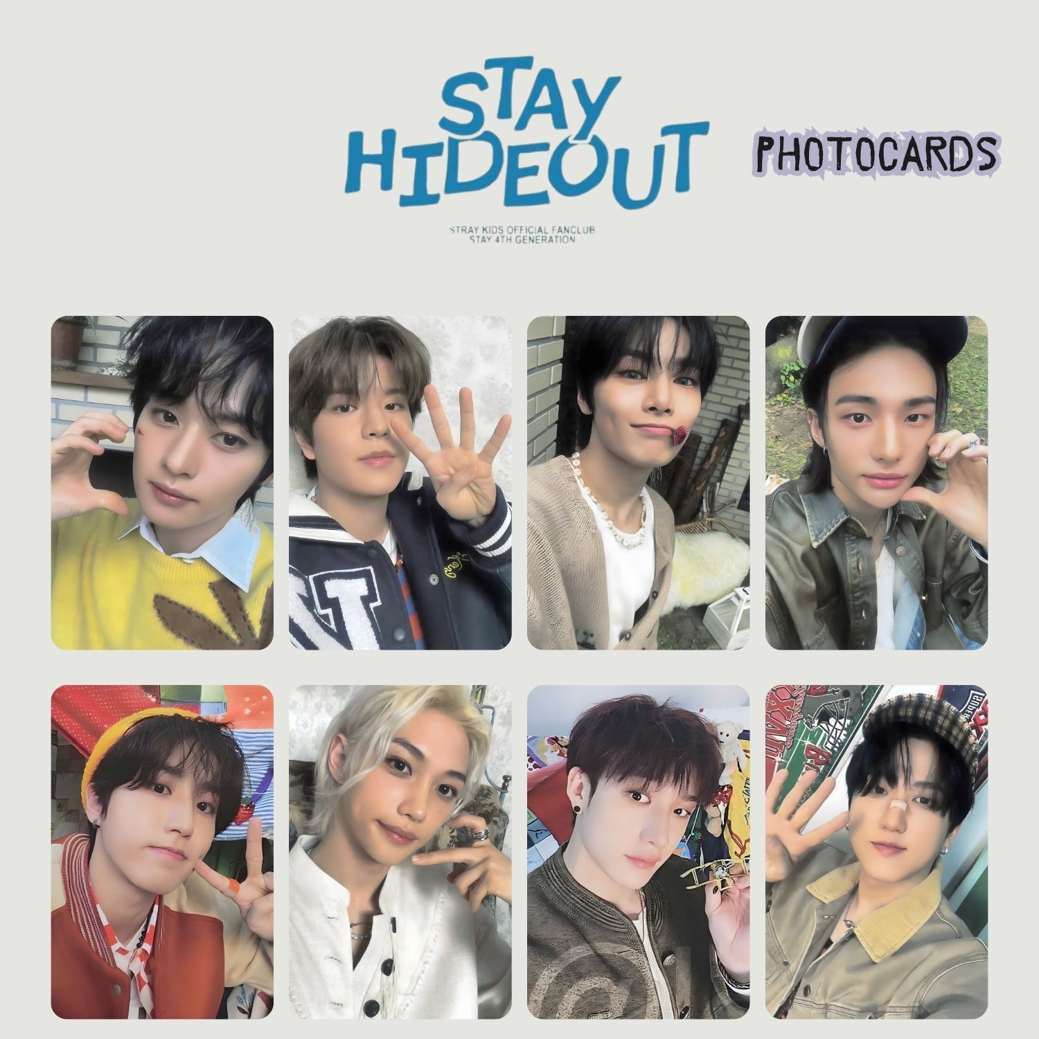 STRAY KIDS '' Stay Hideout - Stay 4th Generation '' Photocards Set