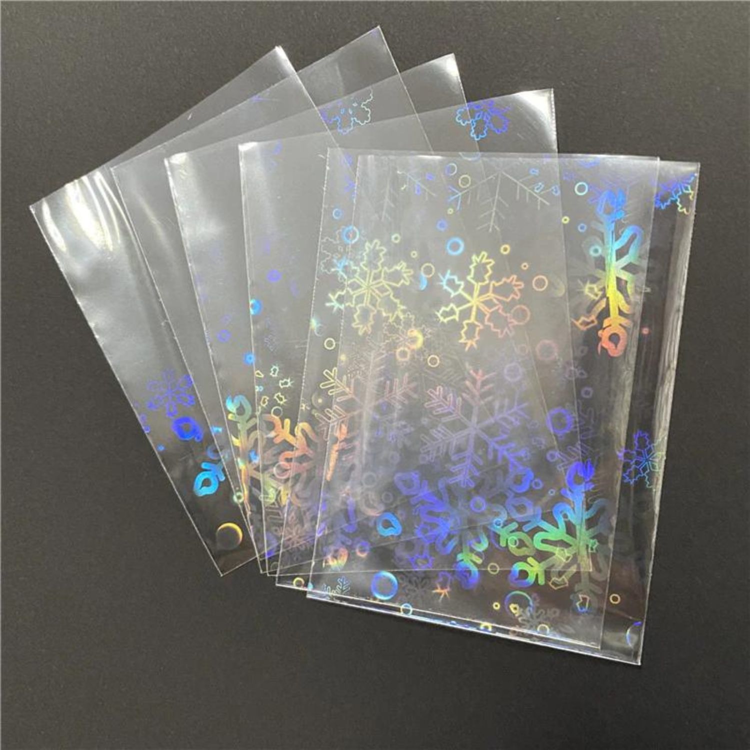 Şeffaf Kar Tanesi Desenli Kart Koruyucu (5 Adet)
